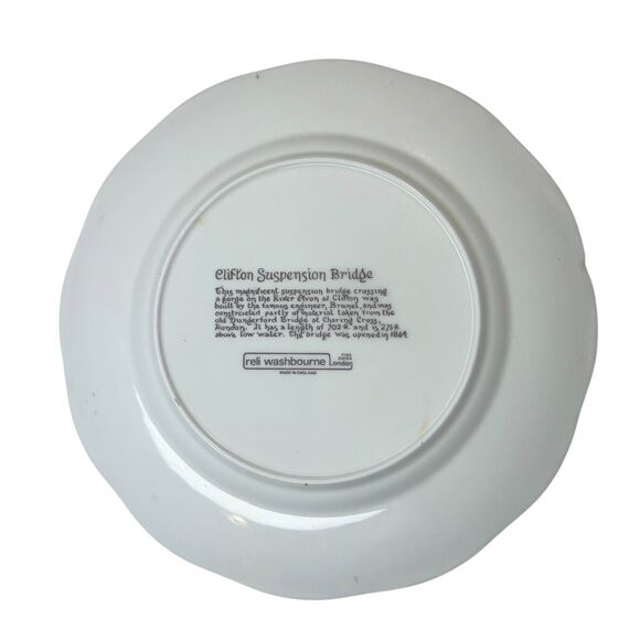 Reli Washbourne London China Decorative Plate Clifton Suspension Bridge England - Picture 6 of 7